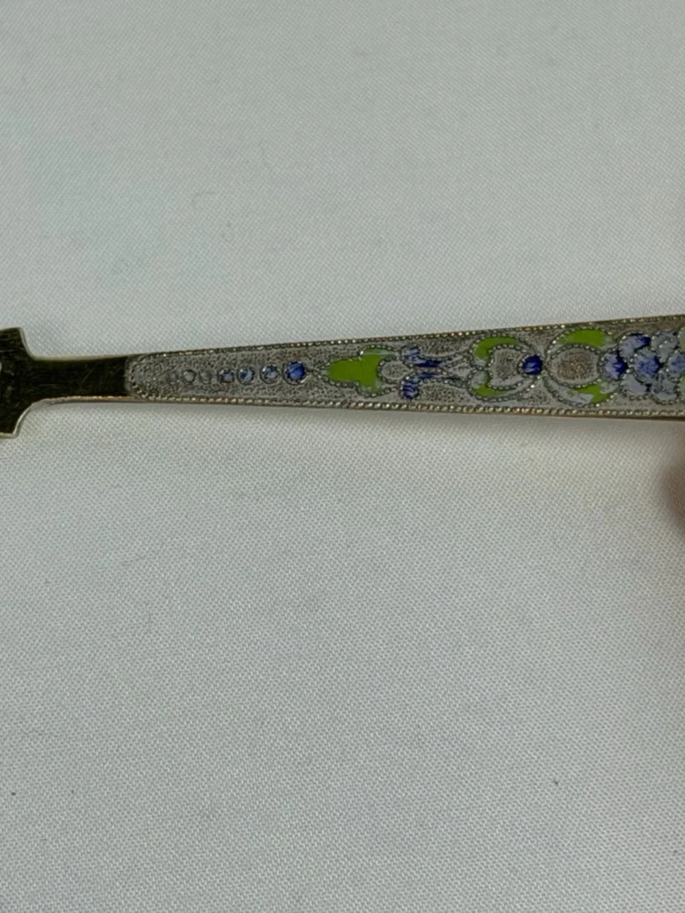 Vintage Russian Soviet Cocktail Forks Enamel Silverplate Set